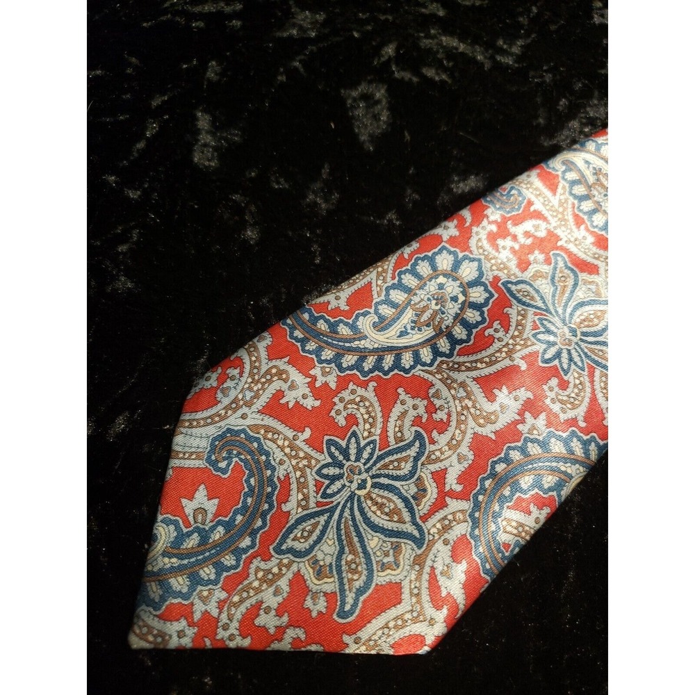 Vintage McGregor Neck Tie Mens Red Blue Gold Floral Career Wear Office